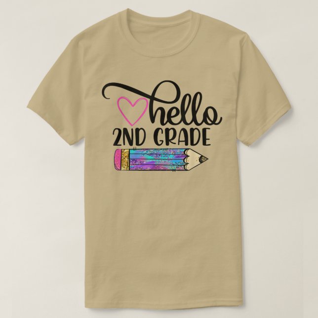 Hello 2nd Grade Team Second Grade Back to School T T-Shirt (Design Front)