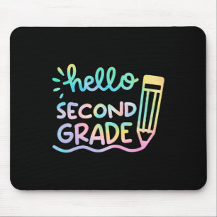 Hello 2nd Grade Tie Dye Teachers Kids Back to Scho Mouse Mat