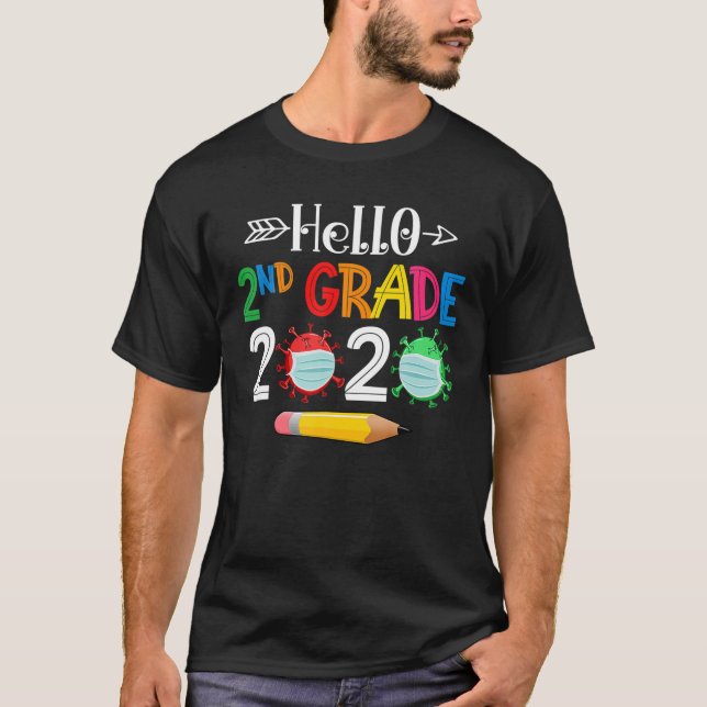 Hello 2Nd Second Grade 2020 Back To School Boys Gi T-Shirt (Front)