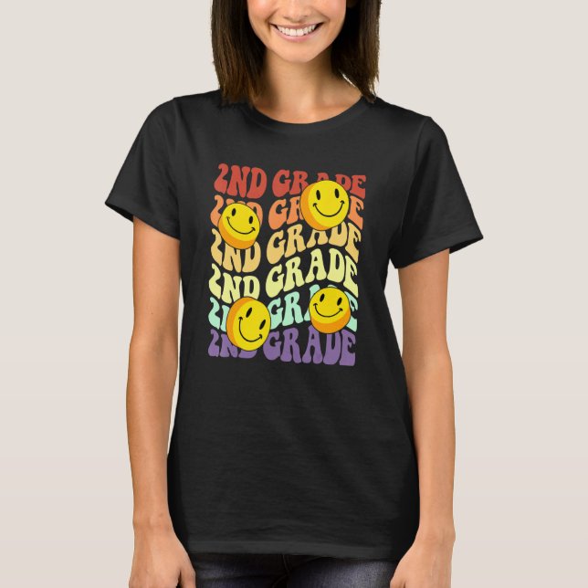 Hello 2nd Second Grade Teacher Back To School Retr T-Shirt (Front)