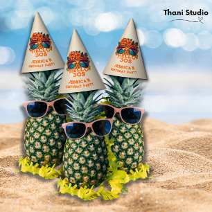 Hello 30s Tropical Vintage Retro Summer Birthday Party Hat
