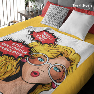 Hello 30s Woman Vintage Retro 90s Fun Birthday Sherpa Blanket