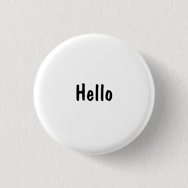 Hello 3 Cm Round Badge (Front)