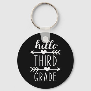 Hello 3rd Grade Back To School Third Grade Student Key Ring