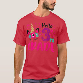 Hello 3rd Grade Cute Unicorn Back To School Gifts  T-Shirt