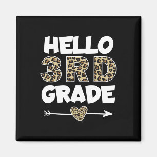 Hello 3rd Grade Leopard Print Third Grade Teacher Magnet