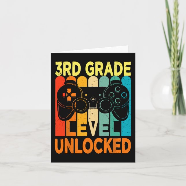 Hello 3rd Grade Level Unlocked Video Game Back to  Card (Front)
