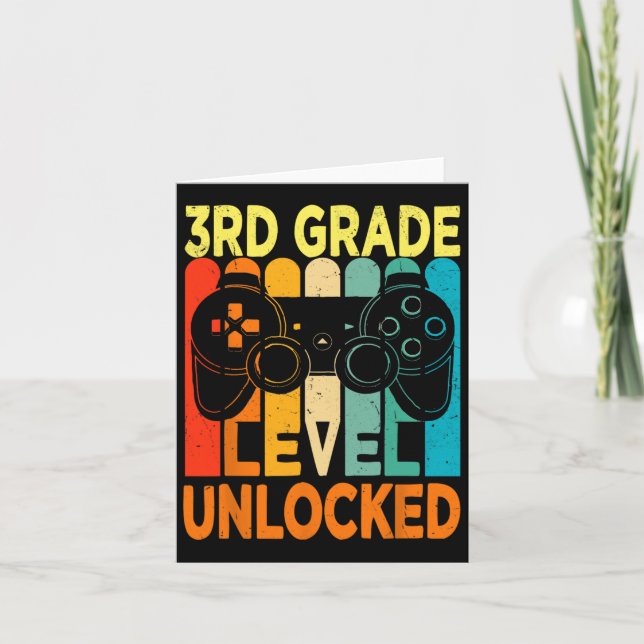 Hello 3rd Grade Level Unlocked Video Game Byck To  Card (Front)