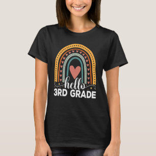 Hello 3rd Grade Rainbow Teachers Kids Back to Scho T-Shirt