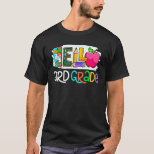 Hello 3rd grade Retro teacher team Third grade squ T-Shirt