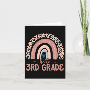 Hello 3rd Grade Teacher Leopard Rainbow Byck To Sc Card