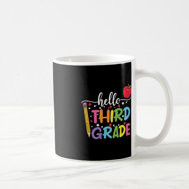 Hello 3rd Grade Teacher Student Back To School  Coffee Mug (Right)