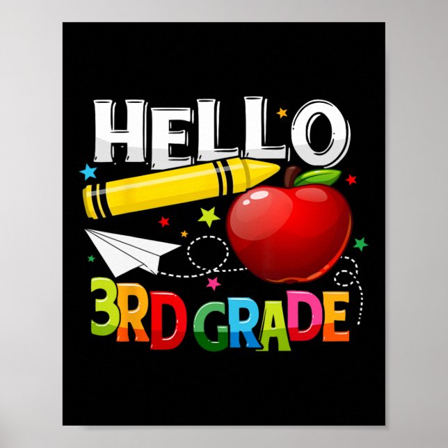 Hello 3rd grade teacher team Third grade squad gir Poster (Front)
