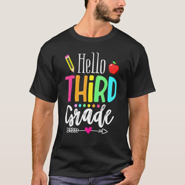 Hello 3rd Grade Team Third Grade Rocks Back To Sch T-Shirt (Front)