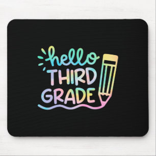 Hello 3rd Grade Tie Dye Teachers Kids Byck To Scho Mouse Mat