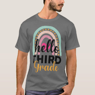 Hello 3rd Third Grade Cute Rainbow Girls Back to S T-Shirt