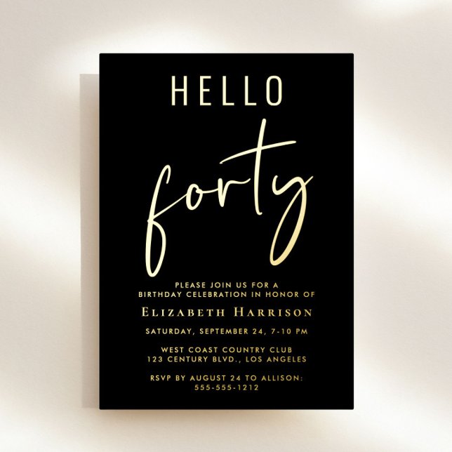 Hello 40 Chic Script 40th Birthday Party (Creator Uploaded)