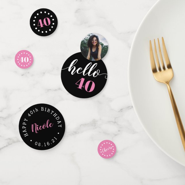 Hello 40 | Milestone Birthday Custom Party Confetti (Group)