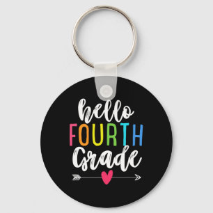 Hello 4th Fourth Grade Byck To School Fun Kids Gif Key Ring