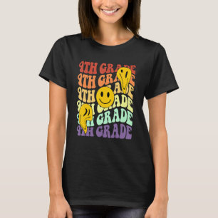 Hello 4th Fourth Grade Teacher Back To School Retr T-Shirt