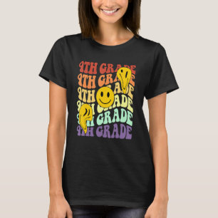 Hello 4th Fourth Grade Teacher Back To School Retr T-Shirt
