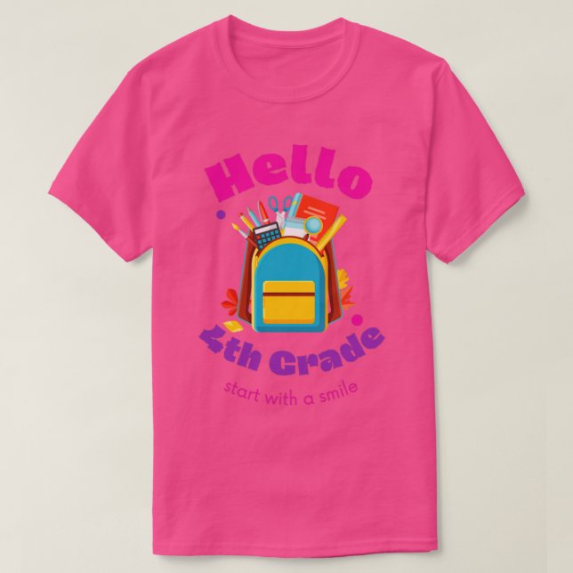 Hello 4th grade back to school2 T-Shirt (Design Front)