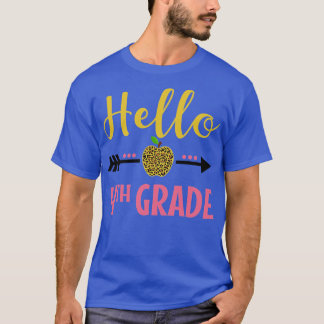 Hello 4th Grade Back to School Leopard Fourth Grad T-Shirt