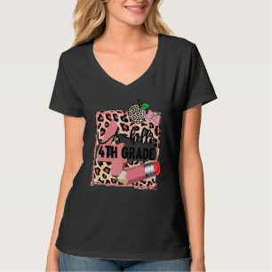 Hello 4th Grade Back To School Women Girls Pink Le T-Shirt