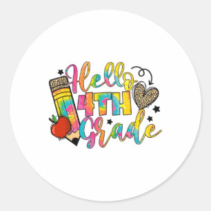 Hello 4th Grade Ck To School Fourth Grade Teacher Classic Round Sticker