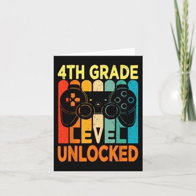 Hello 4th Grade Level Unlocked Video Game Back to  Card (Front)