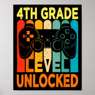 Hello 4th Grade Level Unlocked Video Game Back to Poster