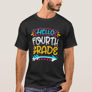 Hello 4Th Grade Retro Teacher Team Fourth Grade Sq T-Shirt