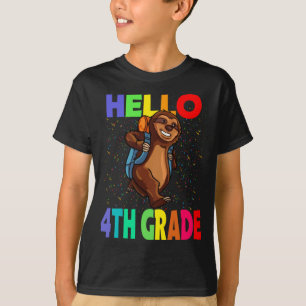 Hello 4th Grade Sloth Back To School T-Shirt