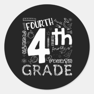 Hello 4th Grade Teacher Boys and Team Fourth Grade Classic Round Sticker