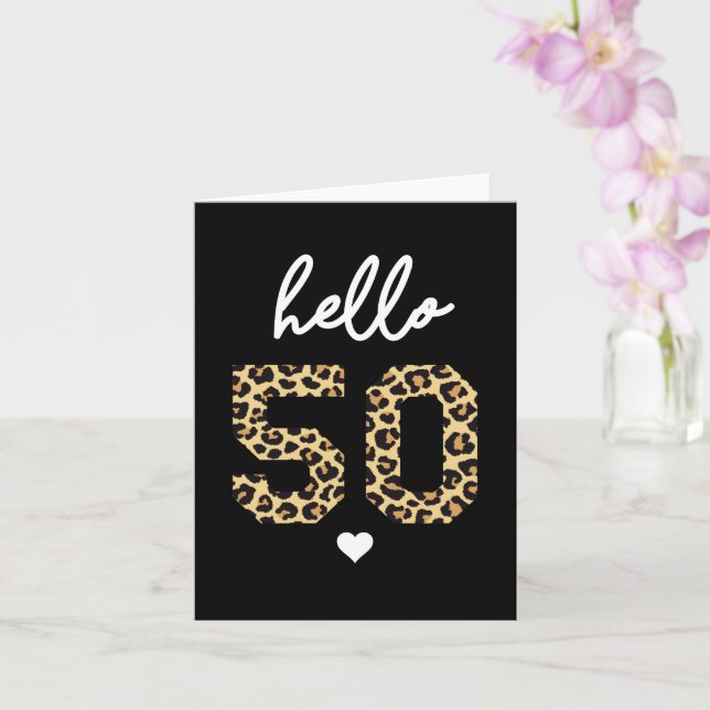 Hello 50- 50th Birthday celebration gift Outfit Card (Orchid)
