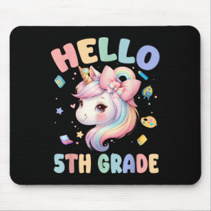 Hello 5th Grade First Day Of School Unicorn Teache Mouse Mat
