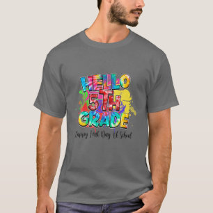 Hello 5Th Grade Happy First Day Of School Graphic T-Shirt