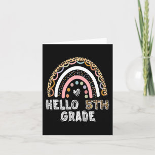 Hello 5th Grade Leopard Rainbow Fifth Grade Teache Card