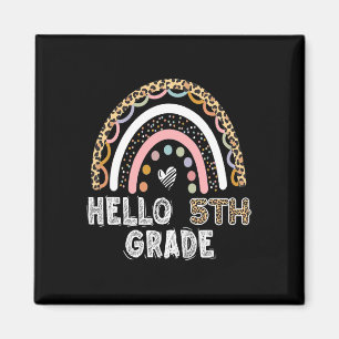 Hello 5th Grade Leopard Rainbow Fifth Grade Teache Magnet