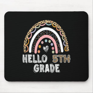Hello 5th Grade Leopard Rainbow Fifth Grade Teache Mouse Mat