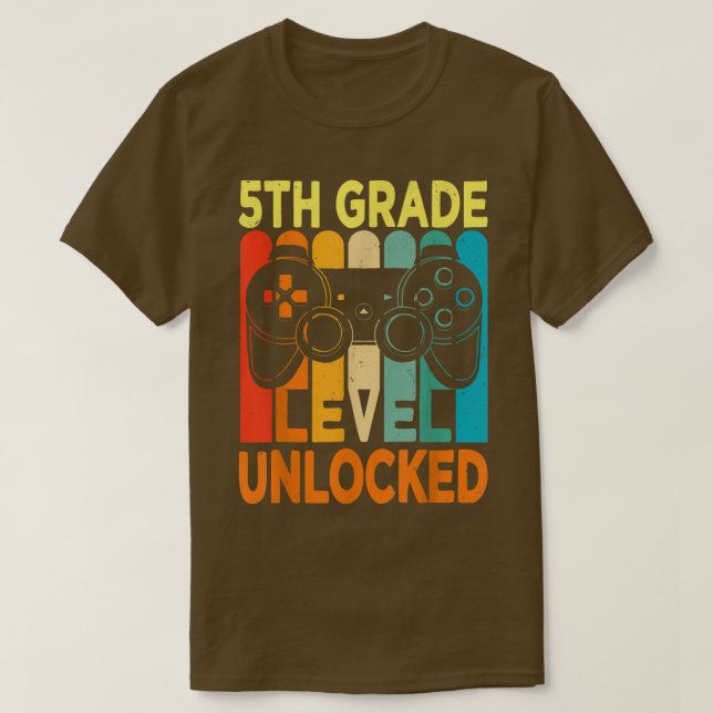 Hello 5th Grade Level Unlocked Video Game Back to  T-Shirt (Design Front)