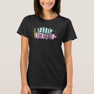 Hello 5th Grade Pencil Back To School Teacher Stud T-Shirt