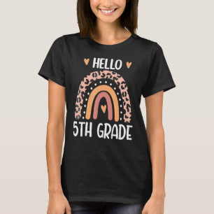 Hello 5th Grade Rainbow Teachers Kids Back To Scho T-Shirt