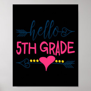 Hello 5th Grade Teacher Kids Back to School Gift Poster