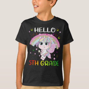 Hello 5th Grade Teacher Student Team Unicorn Back T-Shirt