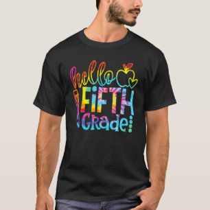 Hello 5th Grade Tie Dye First Day Of School Team F T-Shirt