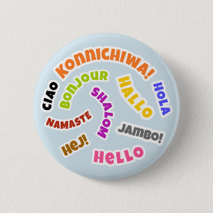 Hello 6 Cm Round Badge