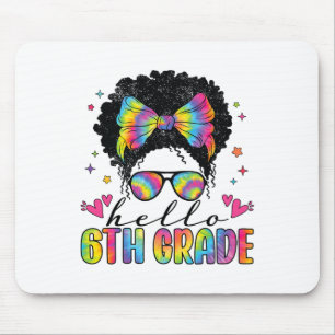 Hello 6th Grade Back To School Black Women Teacher Mouse Mat