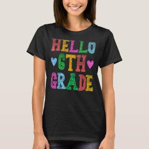 Hello 6th Grade Leopard Squad Back To School Teach T-Shirt