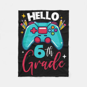 Hello 6th Grade Level Unlocked Video Game Ck To Sc Fleece Blanket